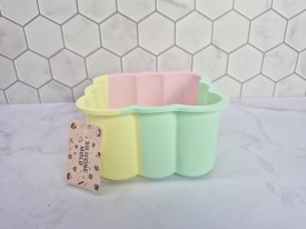 Mini tortera silicona tricolor cuadrada bordes ondulados